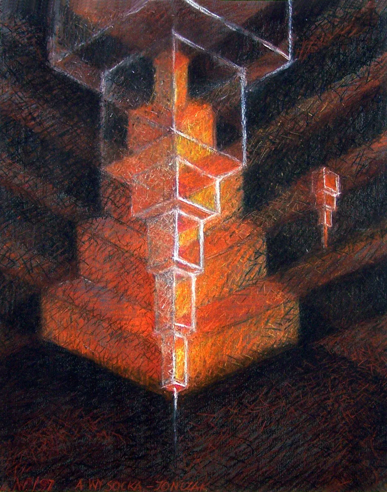 «Osobista Piramida» (1997), pastello — opera di Antonina Wysocka-Jonczak