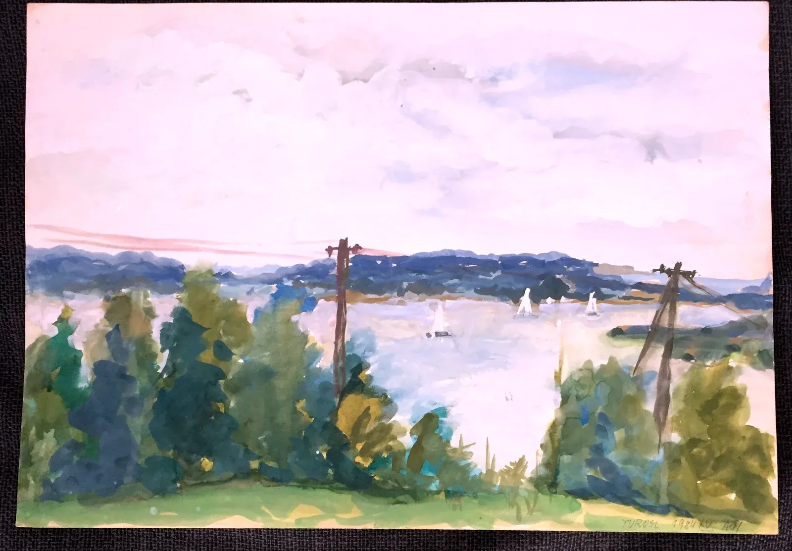 «Widok na jezioro» (1984), acquerello — opera di Antonina Wysocka-Jonczak