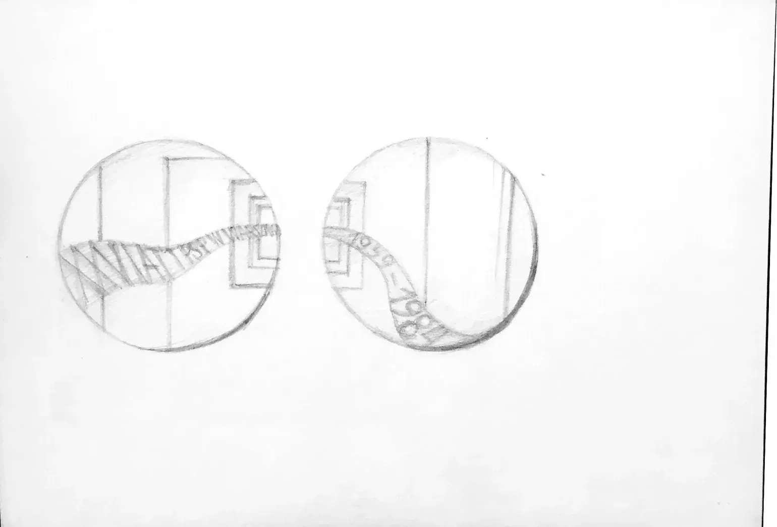 Medal 25 lat TPSP — Progetto di medaglia XXV lat TPSP, studio preliminare a linea